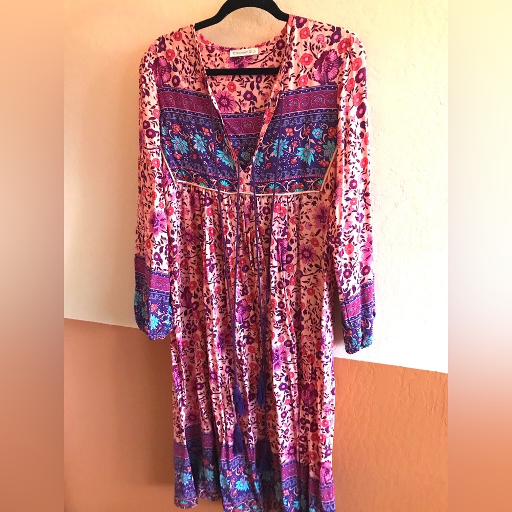 R. Vivimos Floral Knee Length Dress